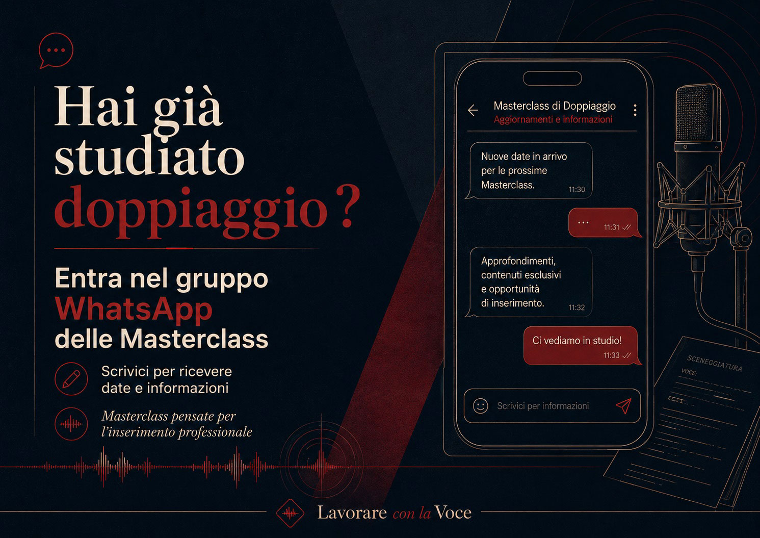 masterclass doppiaggio roma